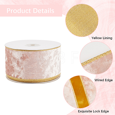 10 Yards Single Face Velvet Wired Ribbon SRIB-WH20020-023B-1