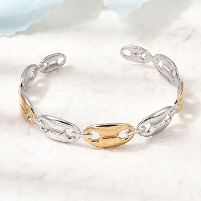 Two Tone 304 Stainless Steel Mariner Chain Cuff Bangles for Women SA-CBA82C8-07GP-1