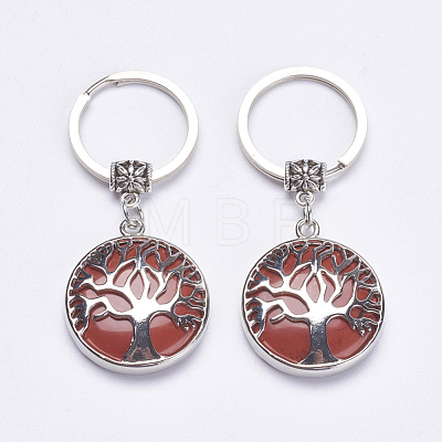 Natural Red Jasper Keychain KEYC-G043-C08-1