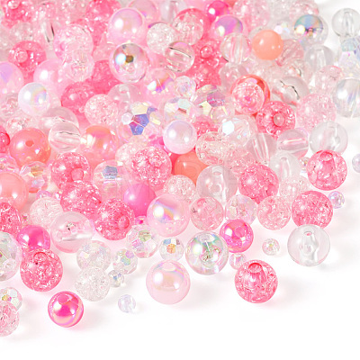 Transparent & Opaque Acrylic Bead OACR-TAC0002-08B-1