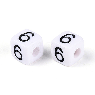 Opaque Acrylic European Large Hole Beads SACR-N020-01B-07-1