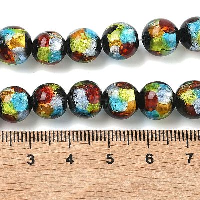 Handmade Foil Glass Beads LAMP-K039-37B-1