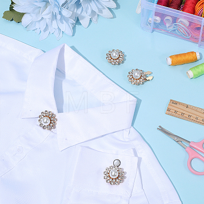 4Pcs Zinc Alloy & Rhinestone Cufflinks BUTT-PH0001-84B-1