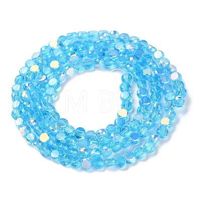Transparent Electroplate Glass Beads Strands GLAA-Q099-A01-04-1