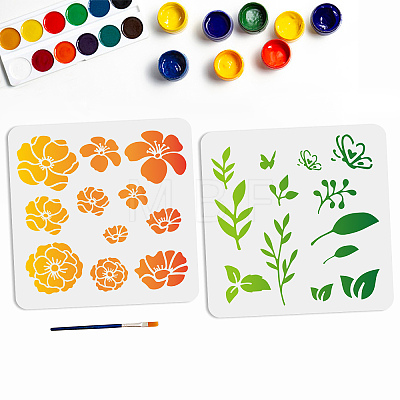 1 Set PET Hollow Out Drawing Painting Stencils DIY-MA0002-05-1