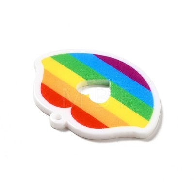 Pride Style Printed Acrylic Rainbow Pendants SACR-B005-01B-1