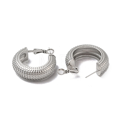 304 Stainless Steel Thick Hoop Earrings EJEW-Z022-03P-1