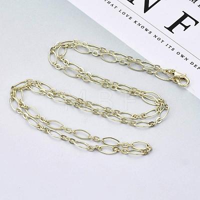 Brass Cable Chains Necklace Making MAK-S072-16B-14KC-1