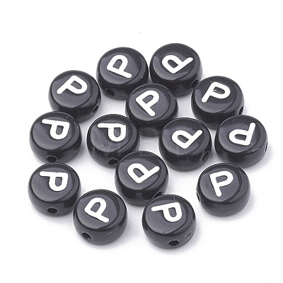 Opaque Acrylic Beads X-SACR-N002-02P-1