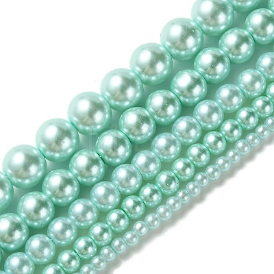 Dyed Glass Pearl Round Beads Strands HY-X0001-01-1