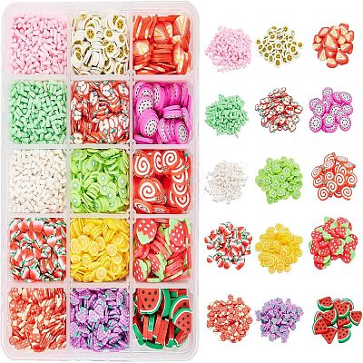 Handmade Polymer Clay Cabochons & Sprinkle Beads CLAY-NB0001-28-1