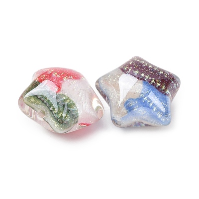 Transparent Resin Glitter Beads RESI-C073-10-1