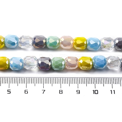 Electroplate Opaque Glass Beads Strands GLAA-Q009-05A-1