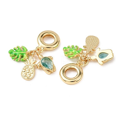 Ocean Brass Pave Cubic Zirconia European Dangle Charms KK-H278-04G-01-1