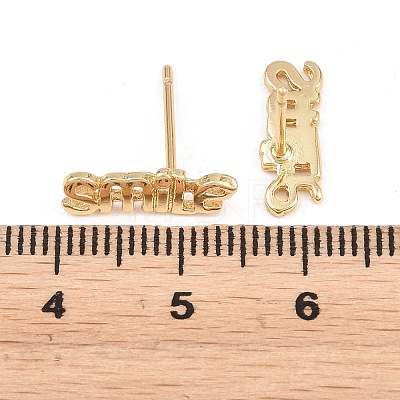Brass Stud Earrings EJEW-P346-02B-G-1