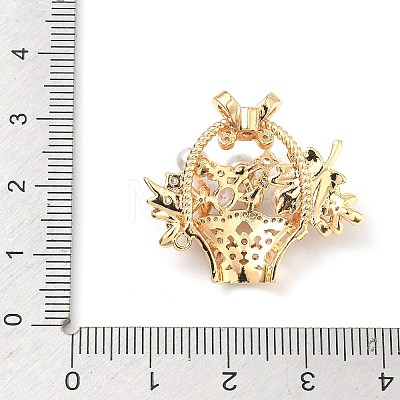 Brass Micro Pave Cubic Zirconia Pendants KK-B172-04G-1