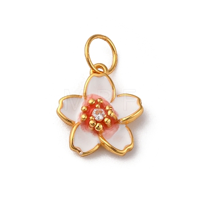 925 Sterling Silver White Enamel Flower Charms STER-D304-03G-1