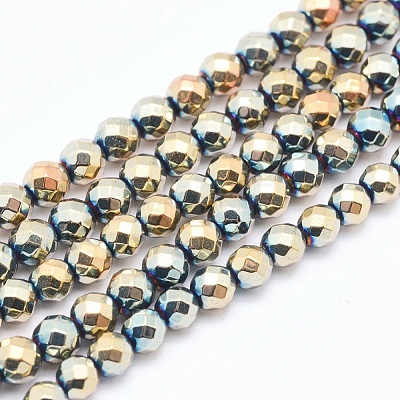 Electroplate Non-magnetic Synthetic Hematite Beads Strands G-L486-B-19-1