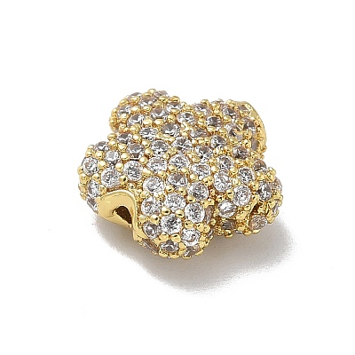 Rack Plating Brass Micro Pave Cubic Zirconia Beads KK-L224-023G-1