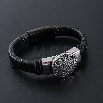 Punk Braided PU Leather Cord Bracelets CP2156-2-1