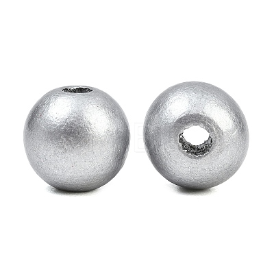 Spray Painted Wood European Beads WOOD-G029-08A-1