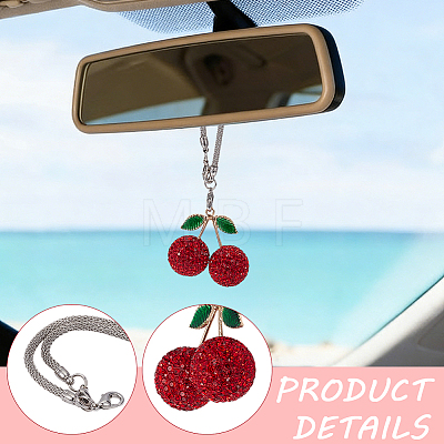 1Pc Alloy Rhinestone Car Pendant Decorations AJEW-CN0007-26-1