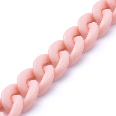 Handmade Opaque Acrylic Curb Chains AJEW-JB00662-06-1