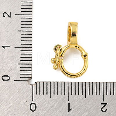 Rack Plating Round Ring Brass Micro Pave Clear Cubic Zirconia Twister Clasps KK-F876-07G-01-1