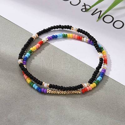 Glass Seed Beads Stretch Bracelets BJEW-JB06294-04-1
