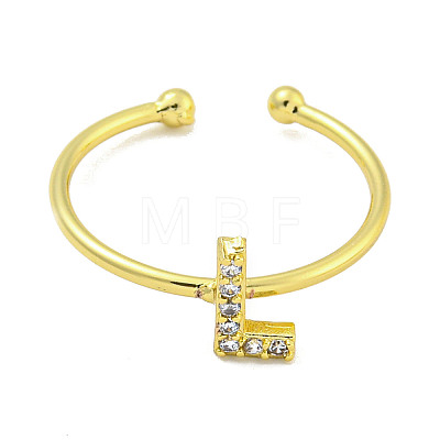 Rack Plating Brass Open Cuff Rings for Women RJEW-F162-02G-L-1