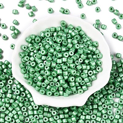 Baking Paint Pearlized Glass Seed Beads SEED-T008-03R-1