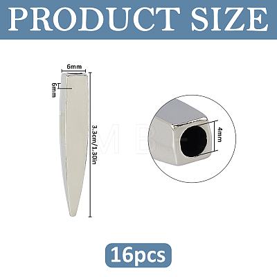 16Pcs Zinc Alloy Cord End FIND-FH0018-03P-1