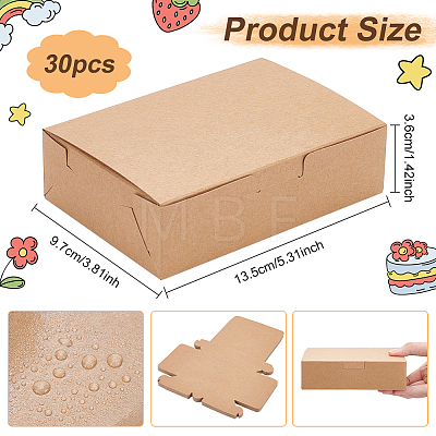 Disposable Kraft Paper Food Box CON-WH0084-36B-1