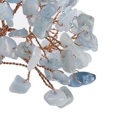 Natural Aquamarine Chips Tree Decorations DJEW-M012-02B-1