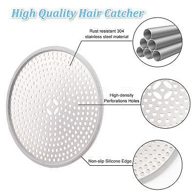 304 Stainless Steel Drain Hair Catchers AJEW-WH0248-171-1