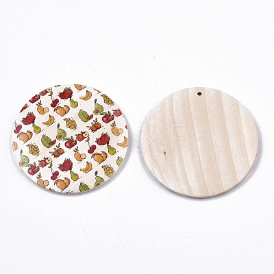Fruit Seris Printed Wood Pendants WOOD-S045-103B-07-1