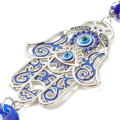 Glass Turkish Blue Evil Eye Pendant Decoration HJEW-I008-06AS-1
