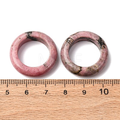 Natural Rhodonite Plain Band Ring for Women RJEW-P044-01A-11-1
