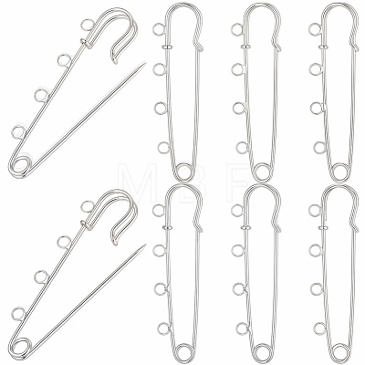 30Pcs Iron Brooch Findings IFIN-SC0002-10B-P-1