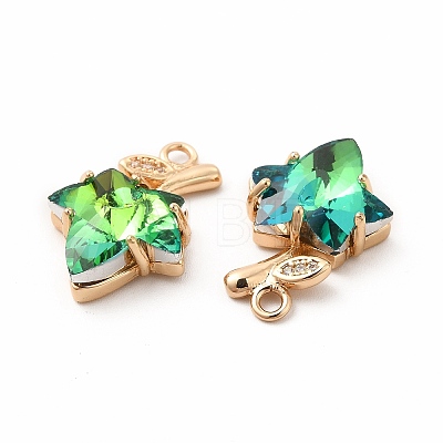 Brass with K9 Glass Charms KK-B071-14G-06-1