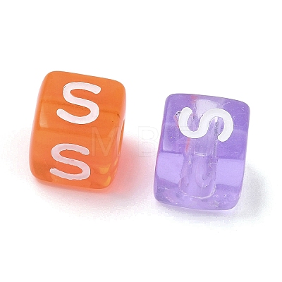 Spray Painted Transparent Acrylic Beads MACR-K365-07S-1