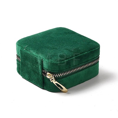 Square Velvet Jewelry Zipper Boxes VBOX-C003-01A-1