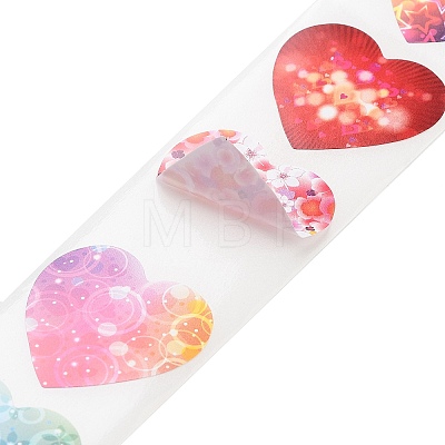 500 Paste  Paper Self-Adhesive Heart Stickers AJEW-S085-02A-1