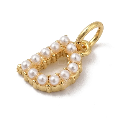 Rack Plating Brass with ABS Plastic Imitation Pearl Charms KK-B092-30D-G-1