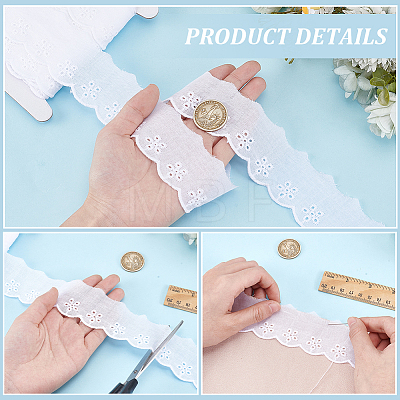 15 Yards Flat Hollow Cotton Lace Trim OCOR-GF0006-08-1