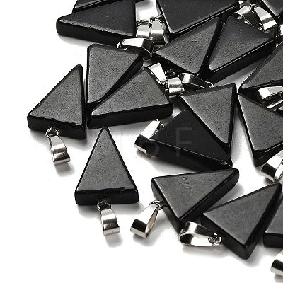 Natural Obsidian Pendants X-G-B127-04P-06-1