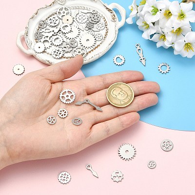 45Pcs 15 Styles 304 Stainless Steel Pendants STAS-CJ0003-68-1