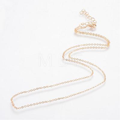 Iron Cable Chains Necklace Making MAK-R016-50cm-G-1