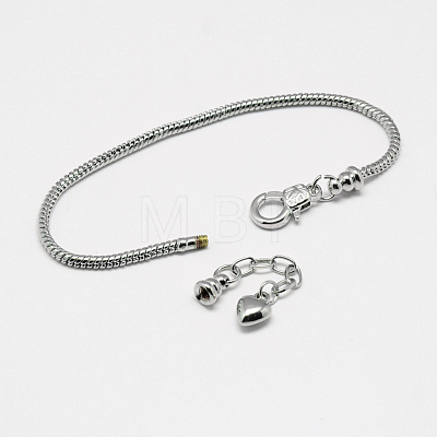 Brass European Style Bracelet Making X-MAK-R011-03P-1