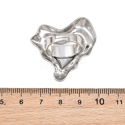 Irregular 304 Stainless Steel Cuff Open Rings SA-CBV3037-01GP-1